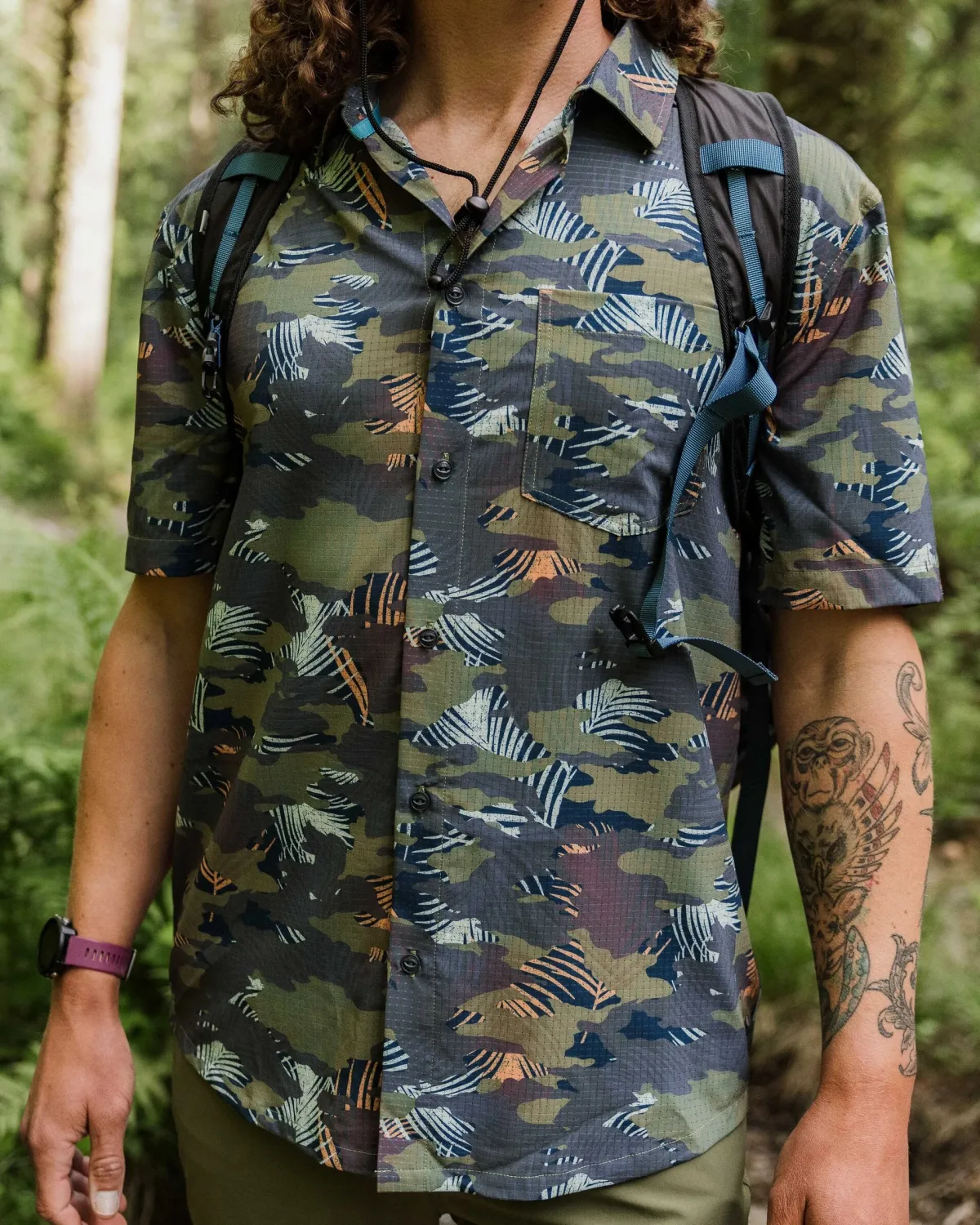 Shirts|Tops|Passenger 365 Recycled Active Shirt - Palm Camo Apricot PalmCamoApricot