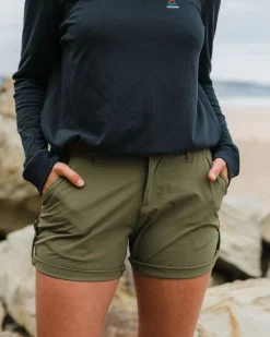 Shorts|Outdoor Active|Passenger 365 Trail Roll Up Short - Khaki Green KhakiGreen