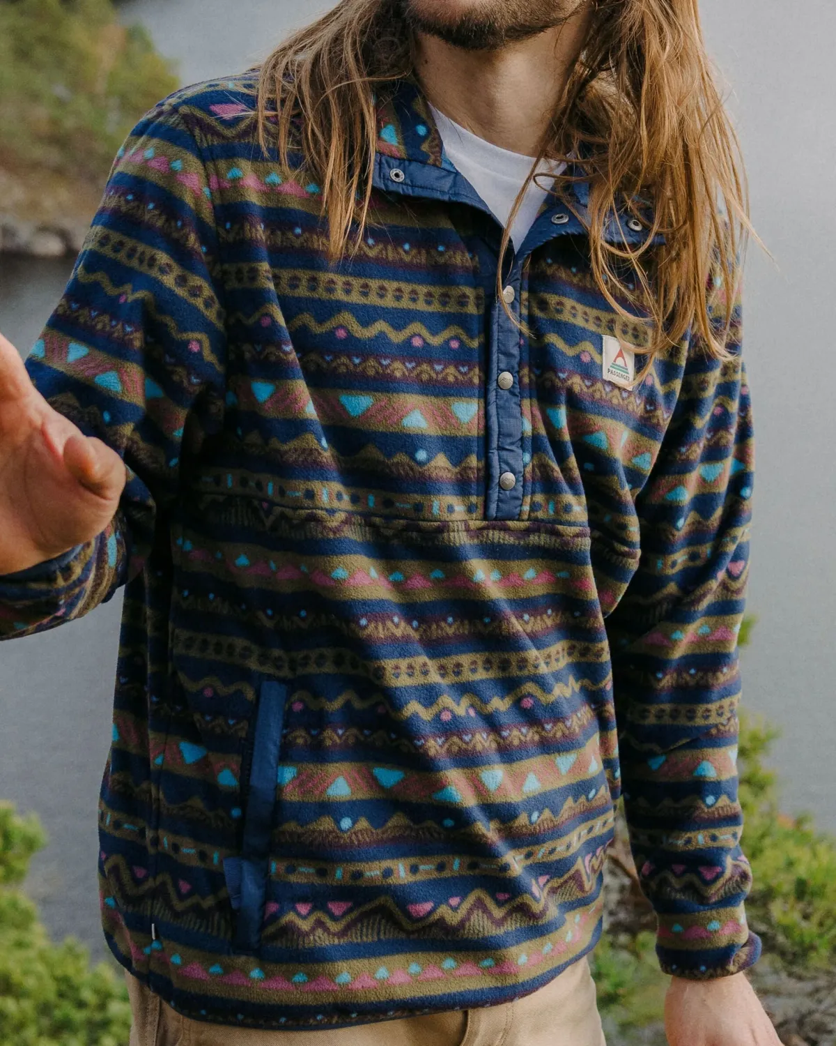 Fleece|Passenger Adrift Recycled Polar Fleece - Mountain Geo Multi MountainGeoMulti