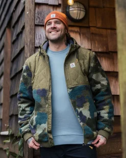 Fleece|Passenger Adventure 2.0 Recycled Deep-Pile Sherpa Fleece - Alpine Camo Khaki Green AlpineCamoKhakiGreen