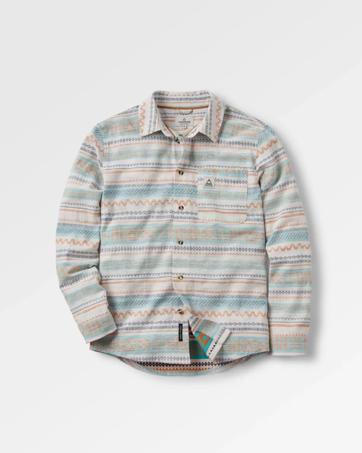 Shirts|Shirts|Passenger Amboro Organic Cotton Long Sleeve Shirt - Patchwork Stripe Birch PatchworkStripeBirch