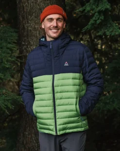 Jackets|Outdoor Active|Passenger Ashland Recycled Down Jacket - Rich Navy/Pear Green RichNavy/PearGreen