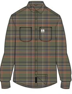 Shirts|Passenger Backcountry Long Sleeve Shirt - Khaki Green Check KhakiGreenCheck