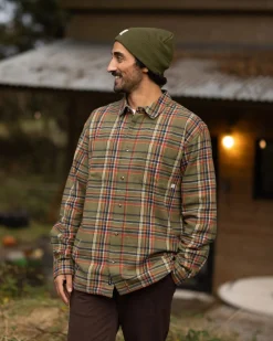 Shirts|Passenger Backcountry Long Sleeve Shirt - Khaki Green Check KhakiGreenCheck