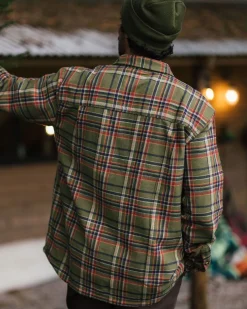 Shirts|Passenger Backcountry Long Sleeve Shirt - Khaki Green Check KhakiGreenCheck