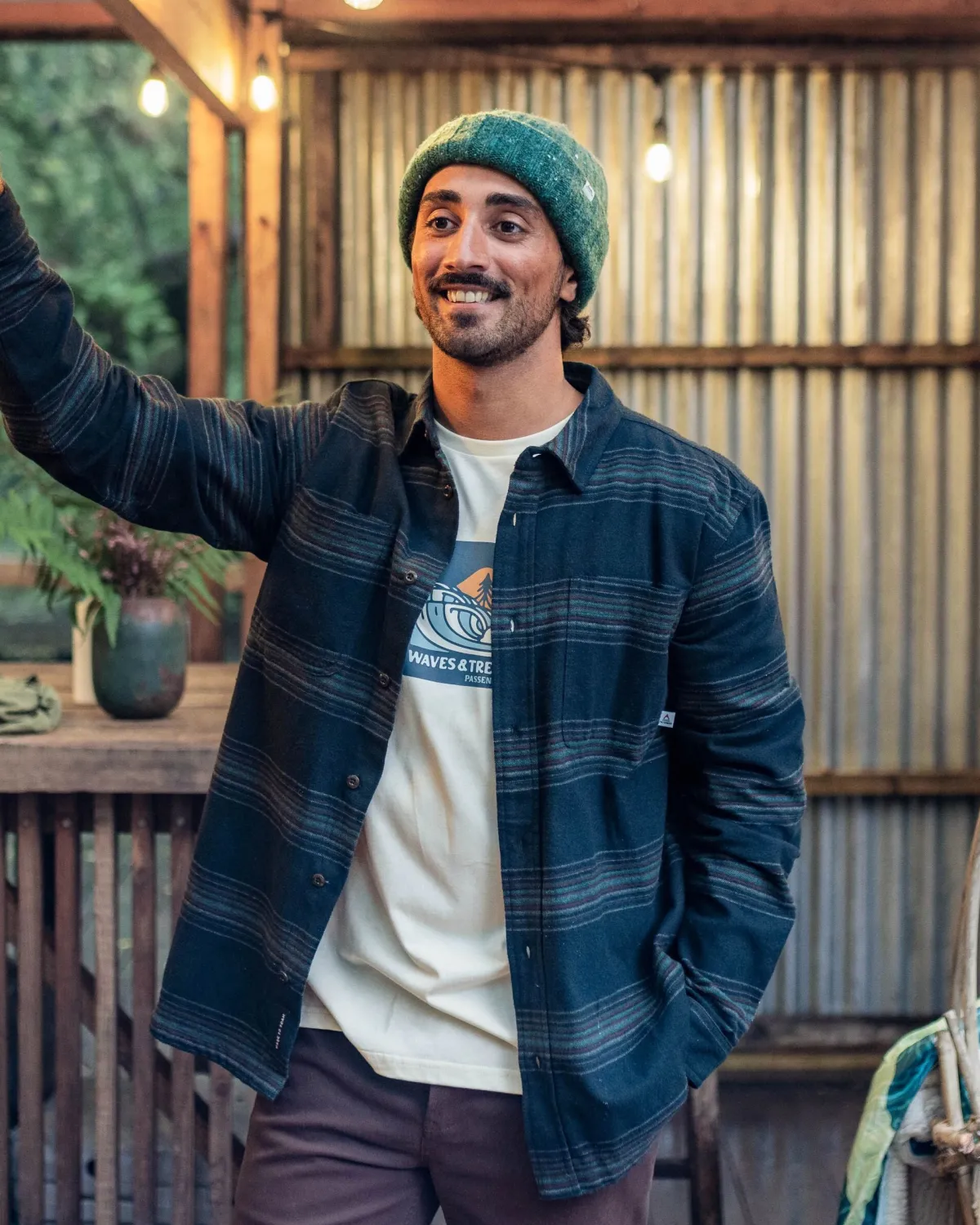 Shirts|Shirts|Passenger Backcountry Long Sleeve Stripe Shirt - Black Stripe BlackStripe