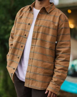 Shirts|Shirts|Passenger Backcountry Stripe Long Sleeve Shirt - Toffee Jacquard ToffeeJacquard