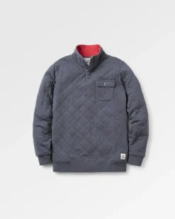 Sweatshirts|Passenger Bark Recycled Quilted Button Up Sweatshirt - Charcoal