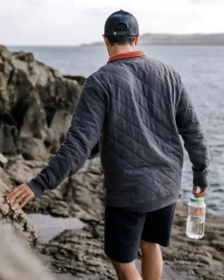 Sweatshirts|Passenger Bark Recycled Quilted Button Up Sweatshirt - Charcoal