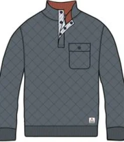 Sweatshirts|Passenger Bark Recycled Quilted Button Up Sweatshirt - Charcoal
