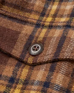 Jackets|Shirts|Passenger Barren Shirt Jacket - Brown/Mustard Check Brown/MustardCheck