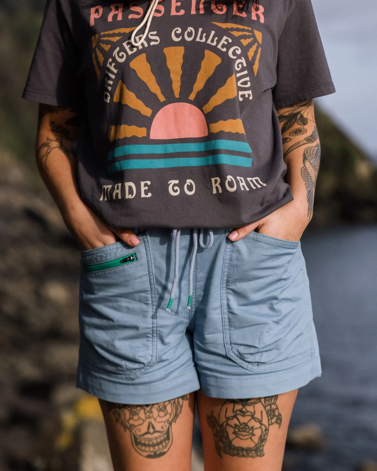 Shorts|Shorts|Passenger Basswood Organic Cotton Shorts - Faded Denim FadedDenim