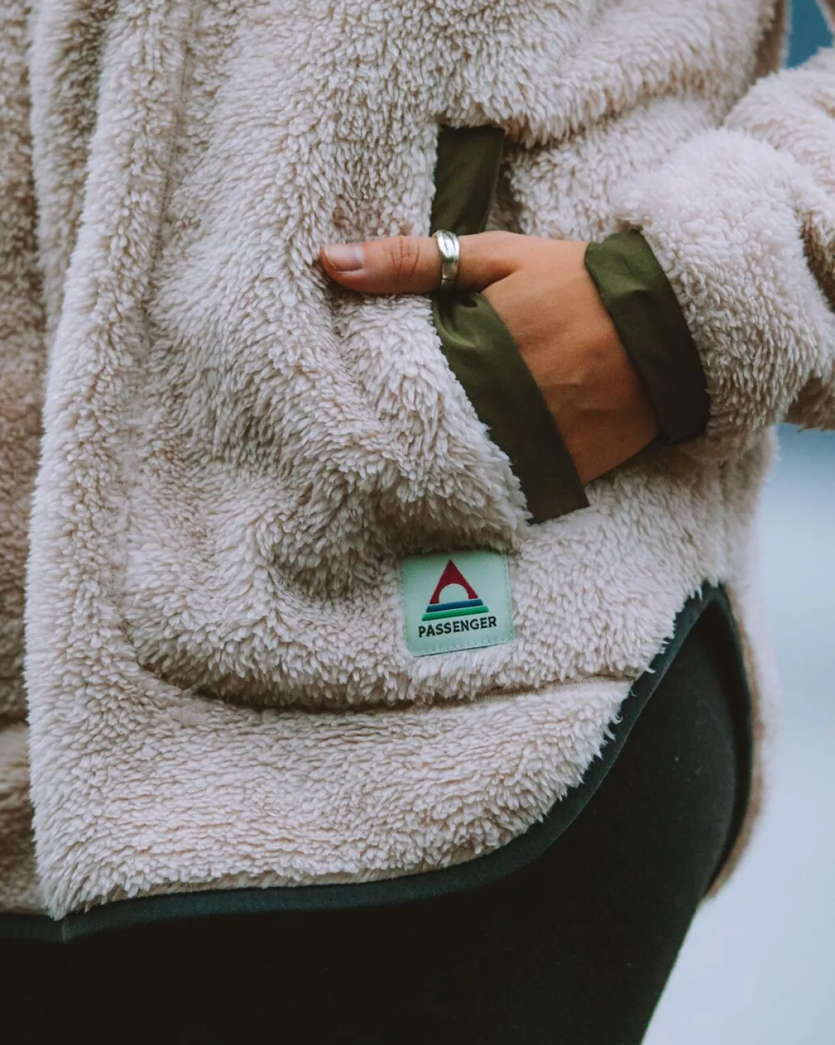 Fleece|Fleece|Passenger Beaumont Recycled Sherpa Hooded Fleece - Vintage White VintageWhite