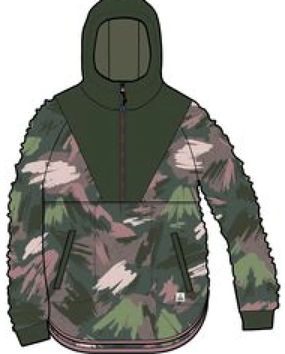 Fleece|Fleece|Passenger Beaumont Recycled Sherpa Hooded Fleece - Abstract Mountain Fir Tree AbstractMountainFirTree