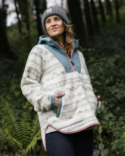 Fleece|Fleece|Passenger Beaumont Recycled Sherpa Hooded Fleece - Mountain Geo Vintage White MountainGeoVintageWhite