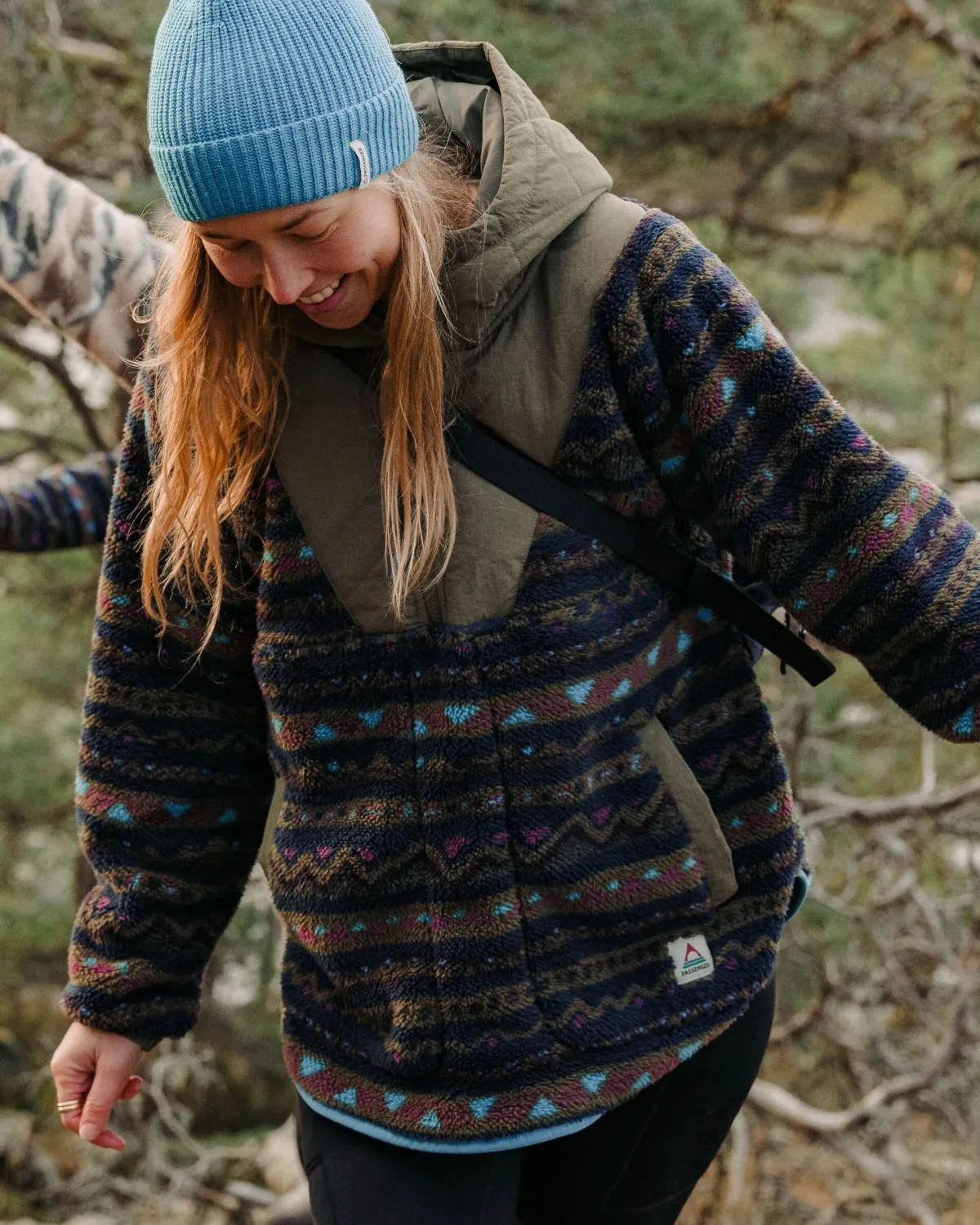Fleece|Fleece|Passenger Beaumont Recycled Sherpa Hooded Fleece - Mountain Geo Multi MountainGeoMulti