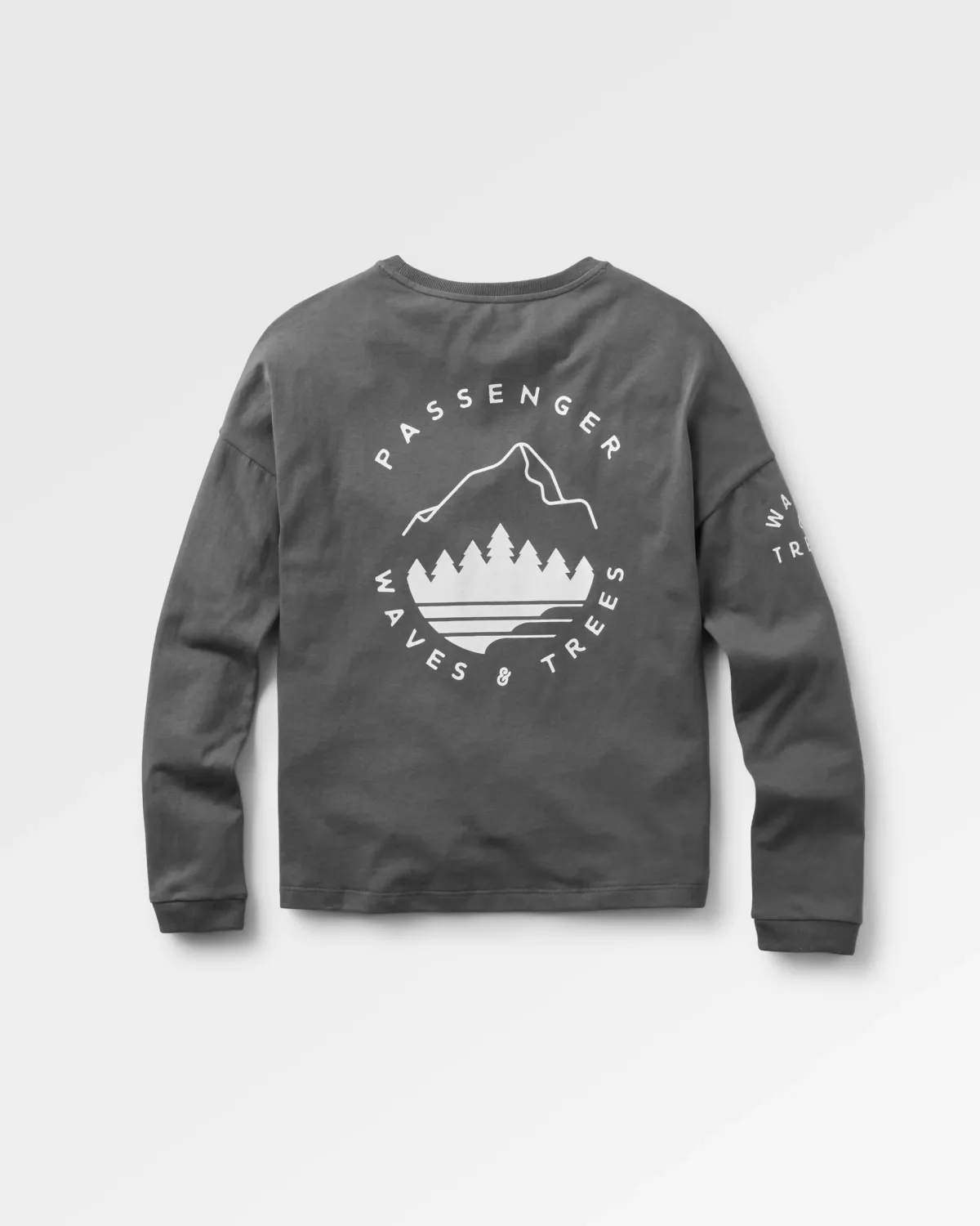 T-Shirts & Tank Tops|Tops & T-Shirts|Passenger Big Leaf Recycled Long Sleeve T-Shirt - Faded Black FadedBlack