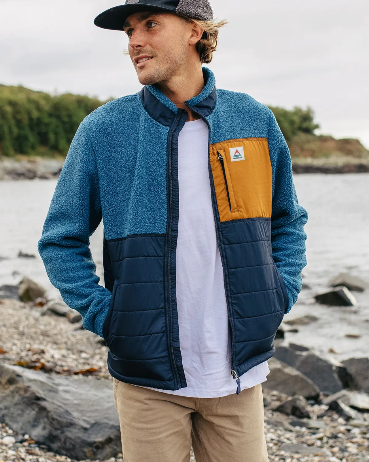 Fleece|Fleece|Passenger Born Explorer Recycled Polar-Lined Sherpa Fleece - Blue Steel BlueSteel