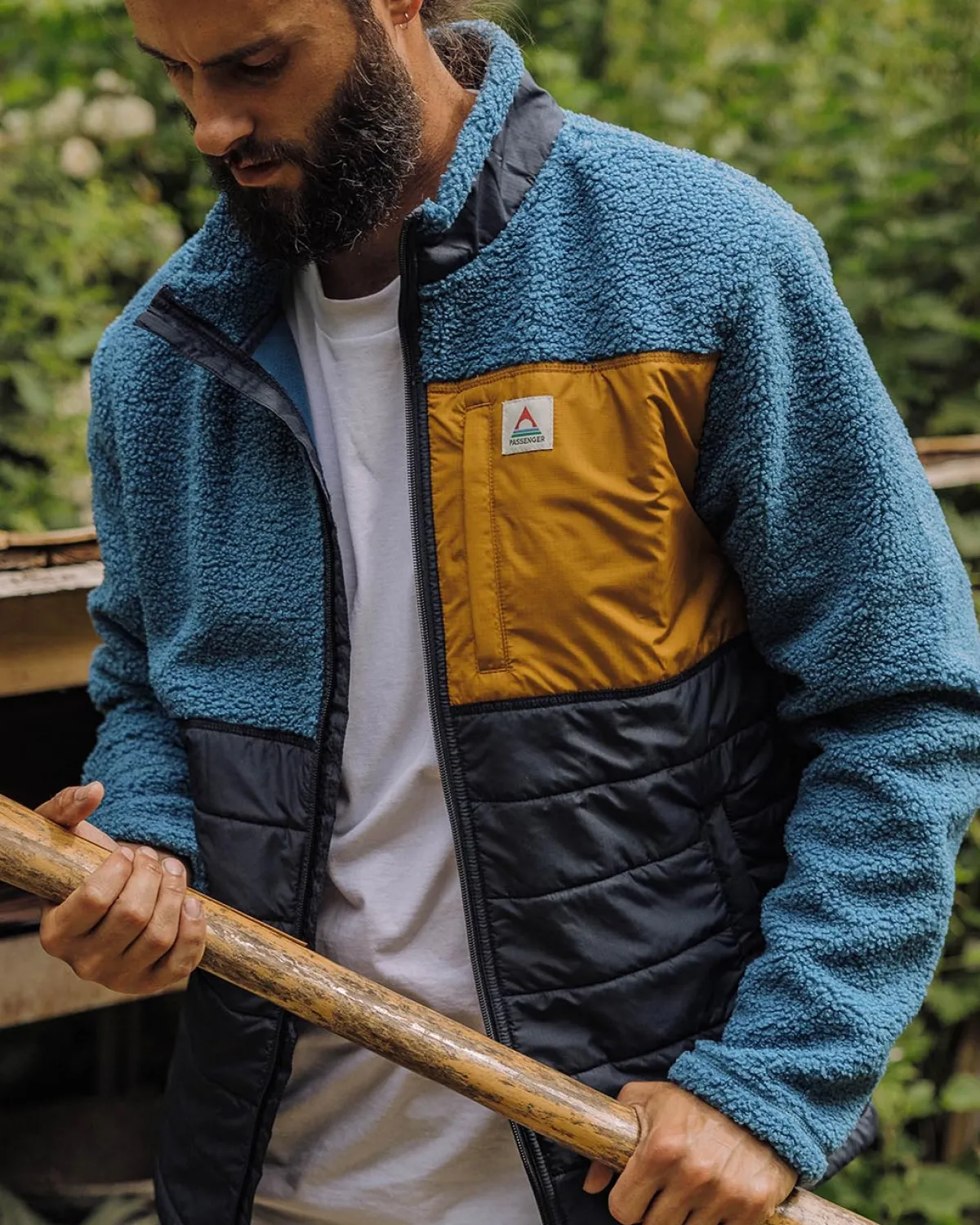 Fleece|Fleece|Passenger Born Explorer Recycled Polar-Lined Sherpa Fleece - Blue Steel BlueSteel