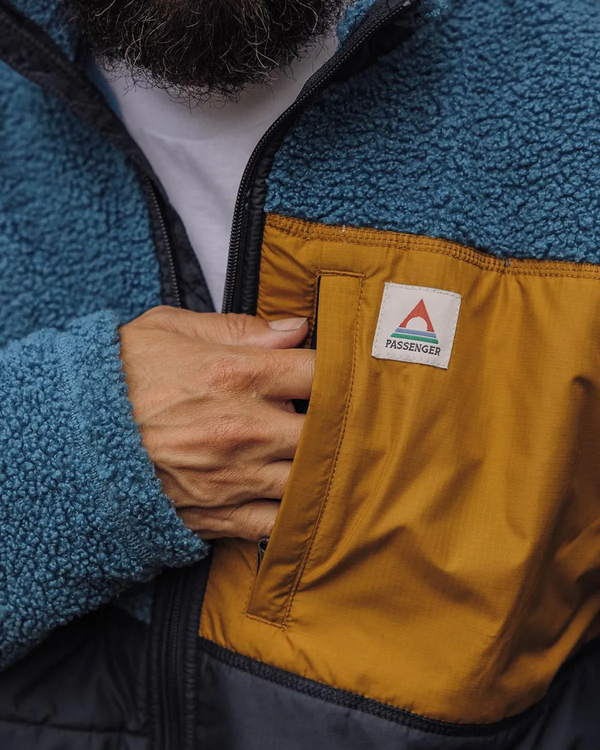 Fleece|Fleece|Passenger Born Explorer Recycled Polar-Lined Sherpa Fleece - Blue Steel BlueSteel