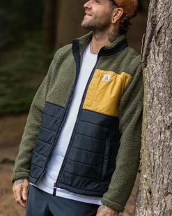 Fleece|Fleece|Passenger Born Explorer Recycled Polar-Lined Sherpa Fleece - Khaki Green KhakiGreen