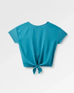 Tops|T-Shirts & Tank Tops|Passenger Chakra Tie Back Active Recycled T-Shirt - Blue Steel BlueSteel