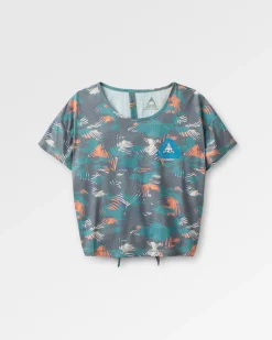 T-Shirts & Tank Tops|Tops|Passenger Chakra Tie Back Active Recycled T-Shirt - Palm Camo Deep Sea PalmCamoDeepSea