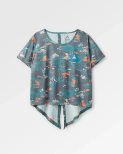 T-Shirts & Tank Tops|Tops|Passenger Chakra Tie Back Active Recycled T-Shirt - Palm Camo Deep Sea PalmCamoDeepSea