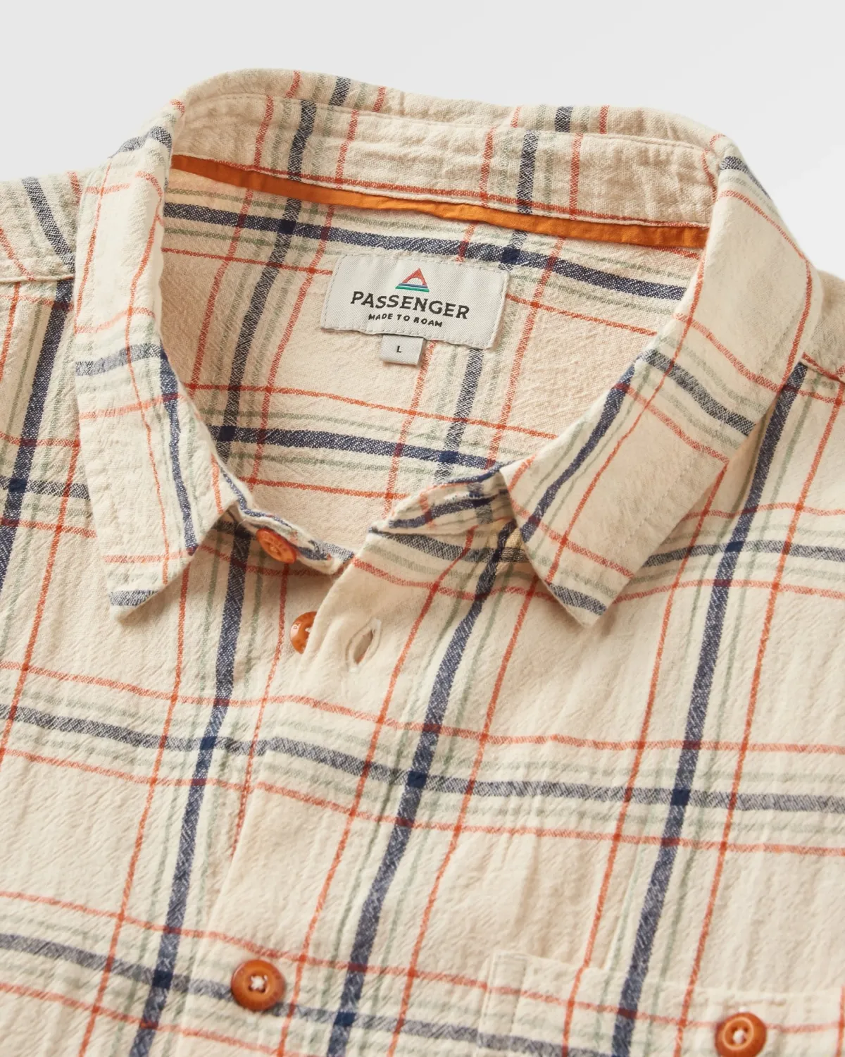 Shirts|Shirts|Passenger Chill Organic Cotton Check Long Sleeve Shirt - Birch