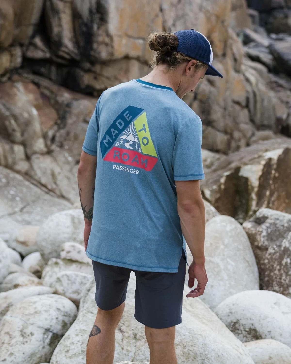 T-Shirts & Tank Tops|T-Shirts & Tank Tops|Passenger Classic Active Recycled T-Shirt - Blue Steel Marl BlueSteelMarl