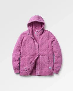 Hoodies|Hoodies & Sweatshirts|Passenger Clementine Recycled Quilted Button Up Hoodie - Mauve Haze MauveHaze