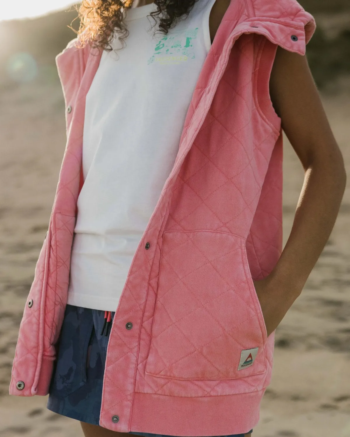 Hoodies & Sweatshirts|Passenger Clementine Recycled Quilted Vest - Shell Pink ShellPink