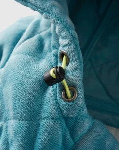 Hoodies|Hoodies & Sweatshirts|Passenger Clementine Recycled Quilted Button Up Hoodie - Blue Pool BluePool