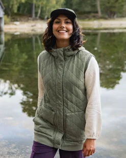 Hoodies & Sweatshirts|Passenger Clementine Recycled Quilted Vest - Khaki