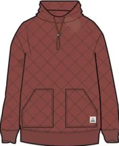 Hoodies & Sweatshirts|Passenger Clementine Recycled Quilted High Neck - Red Ochre RedOchre