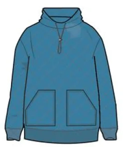 Hoodies & Sweatshirts|Passenger Clementine Recycled Quilted High Neck - Bluejay