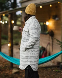 Fleece|Shirts|Passenger Cloudy 2.0 Recycled Sherpa Fleece Shirt - Mountain Geo Vintage White MountainGeoVintageWhite