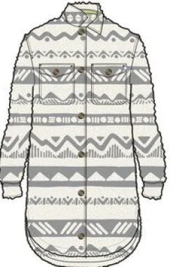 Fleece|Shirts|Passenger Cloudy 2.0 Recycled Sherpa Fleece Shirt - Mountain Geo Vintage White MountainGeoVintageWhite