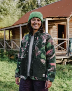 Fleece|Fleece|Passenger Clover Recycled Cotton-Lined Sherpa Fleece - Abstract Mountain Fir Tree AbstractMountainFirTree