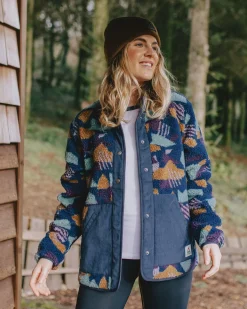 Fleece|Fleece|Passenger Clover Recycled Cotton-Lined Sherpa Fleece - Deep Blue Camo Pattern DeepBlueCamoPattern