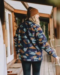 Fleece|Fleece|Passenger Clover Recycled Cotton-Lined Sherpa Fleece - Deep Blue Camo Pattern DeepBlueCamoPattern