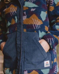 Fleece|Fleece|Passenger Clover Recycled Cotton-Lined Sherpa Fleece - Deep Blue Camo Pattern DeepBlueCamoPattern