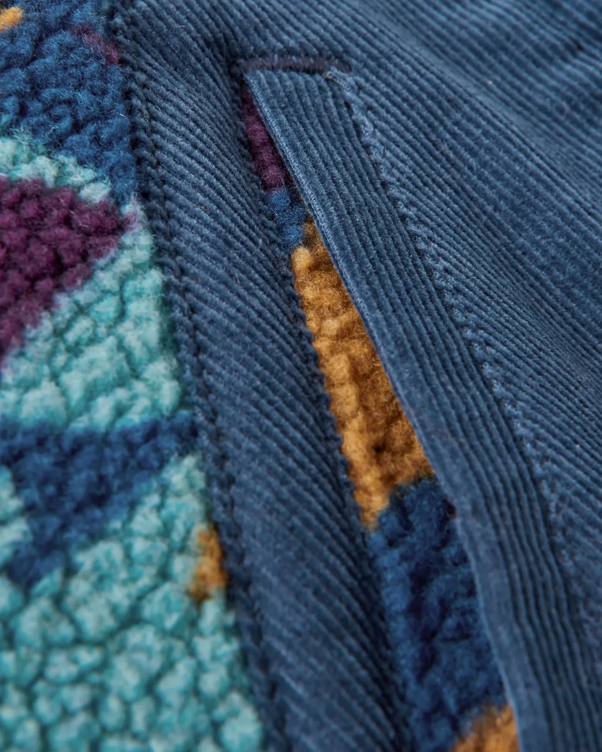 Fleece|Fleece|Passenger Clover Recycled Cotton-Lined Sherpa Fleece - Deep Blue Camo Pattern DeepBlueCamoPattern