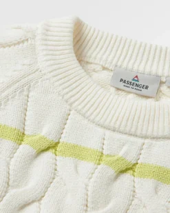 Sweaters|Passenger Comfort Stripe Organic Knitted Sweater - Lime Stripe LimeStripe