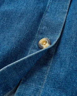 Shirts|Shirts|Passenger Coral Organic Cotton Long Sleeve Shirt - Washed Denim WashedDenim