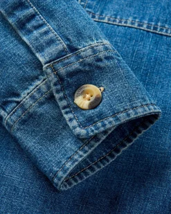 Shirts|Shirts|Passenger Coral Organic Cotton Long Sleeve Shirt - Washed Denim WashedDenim
