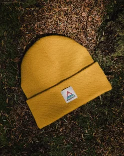 Beanies|Beanies|Passenger Core Recycled Low-Top Beanie - Mustard Yellow MustardYellow