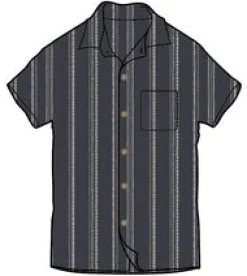 Shirts|Shirts|Passenger Cove Organic Cotton Short Sleeve Shirt - Deep Navy Jacquard Stripe DeepNavyJacquardStripe