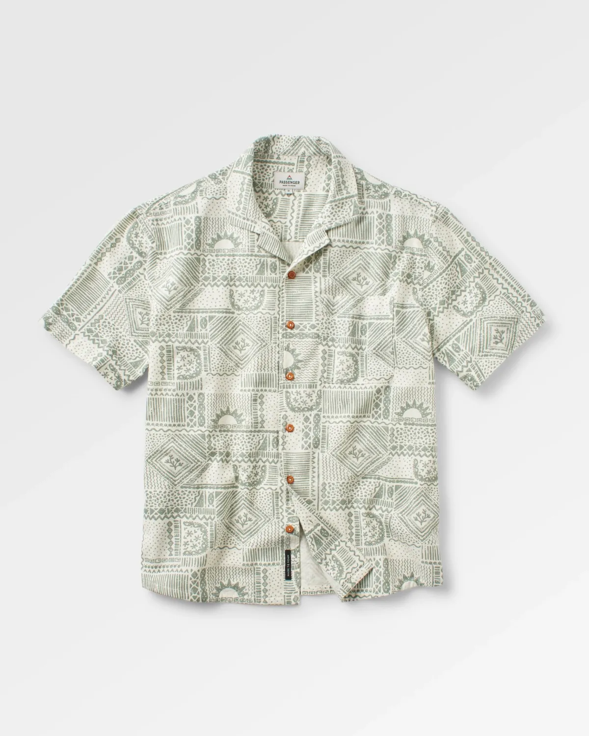 Shirts|Shirts|Passenger Cove Organic Cotton Short Sleeve Shirt - Vintage Patchwork Pistachio VintagePatchworkPistachio