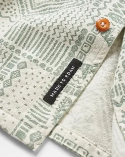 Shirts|Shirts|Passenger Cove Organic Cotton Short Sleeve Shirt - Vintage Patchwork Pistachio VintagePatchworkPistachio